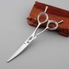 JKCKHA 5.5 Pouces Professionnel Salon de Coiffure Haut de Gamme Haircut Plat Ciseaux Ciseaux de cintrage Couleur: Argent 