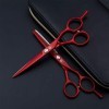 Coiffure rouge professionnel Ciseaux personnalité 6.0 pouces Droitière Set 440C premium Barber Scissor Texture Dilution Cisea