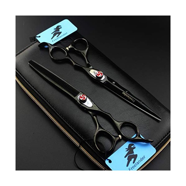 7,0 Pouces Ciseaux Cheveux Set, Ciseaux De Coupe De Cheveux Professionnel Ciseaux Droits Ciseaux Dents Styling Outil, Résis