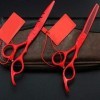 Tondeuse à Cheveux Barber & Usage Personnel Ciseaux de Coupe de Cheveux Rouges et Ciseaux de texturation Amincissants de Salo
