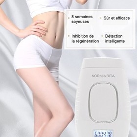 NORMIA RITA Épilateur Lumière Pulsée IPL Femme Homme Professionnel Peau Douce du Visage et Corps à la Maison Épilation Dispos