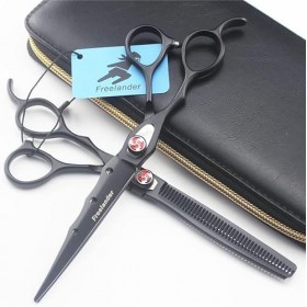 Set De Ciseaux À Cheveux Gauchers Professionnels - 7,0 Pouces, Ciseaux De Ciseaux De Ciseaux De Cisailles en Acier Inoxydable