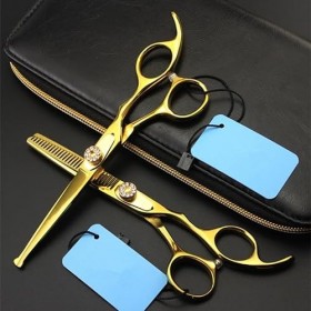 Ciseaux de coupe de cheveux, 6 pouces professionnels 440c sûrs ciseaux à cheveux à tête ronde coupant des ciseaux de coiffeur...