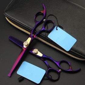 Ciseaux de coupe de cheveux, 6 pouces professionnels 440c sûrs ciseaux à cheveux à tête ronde coupant des ciseaux de coiffeur...