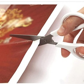 Ciseaux artisanaux multifonctionnels, poignée blanche confortable, ciseaux ménagers en acier inoxydable Fusion, ensemble de c