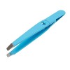 VANGLI Tweezers Professional Eyebrow Tweezers Stainless Steel Slanted Eye Brow Clips Makeup Tool Color : Blue 