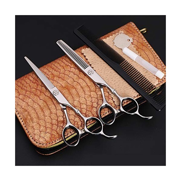 6,0 Pouces Professionnel Ciseaux De Coiffure Set, Coupe Appauvrissement Outil Styling en Acier Inoxydable and Light Sharp , 