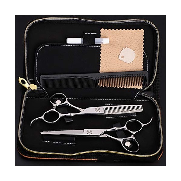 6,0 Pouces Professionnel Ciseaux De Coiffure Set, Coupe Appauvrissement Outil Styling en Acier Inoxydable and Light Sharp , 