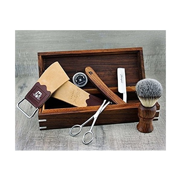 Komplett Rosewood Old Style Classic Barber Set de rasage parfaite Hommes Set de rasage Cadeau