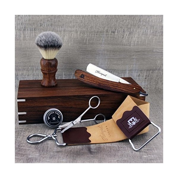 Komplett Rosewood Old Style Classic Barber Set de rasage parfaite Hommes Set de rasage Cadeau