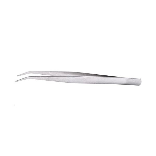 VANGLI Tweezers Long silver curved pointed forceps hand tools