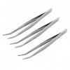 VANGLI Tweezers Long silver curved pointed forceps hand tools