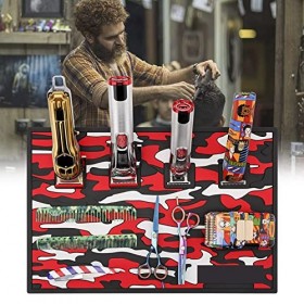 Tapis à Outils de Barbier, Grande Surface, Antidérapant Magnétique, Tampon de Station de Salon en Silicone pour Ciseaux de To