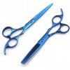 Ciseaux de coiffeur nouveau professionnel 6.0 pouces bleu cisailles de coupe amincissement coiffeur coupe ciseaux de cheveux 