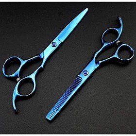 Ciseaux de coiffeur nouveau professionnel 6.0 pouces bleu cisailles de coupe amincissement coiffeur coupe ciseaux de cheveux 