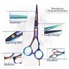 Ensemble de Ciseaux, Ciseaux de Cheveux Professionnels Kit de cisailles de Coiffure 5,5 Pouces Léger Coupe exquise Sharp Fl