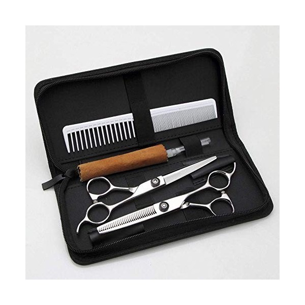 GaoF Ensemble de Coiffure Professionnel de 6 Pouces, Ensemble doutils de Ciseaux Plats de qualité en Acier Inoxydable + Cise