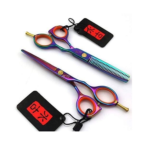 LIUCHUNYANSH Grooming Scissors for Dogs Cat 5.5 Pouces Coiffure Ciseaux Colorful Professionnel Barber Plat Dents Cut rhéoflui