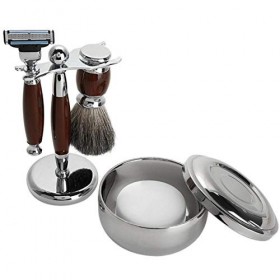 Ensemble de rasage de barbe pour hommes, ne stimule pas le rasoir de sécurité, doux efficace pour les hommes de salon de coif