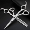 Ciseaux de coiffeur Ensemble de ciseaux de coiffure de personnalité blanche Outils de coiffure de 6 pouces