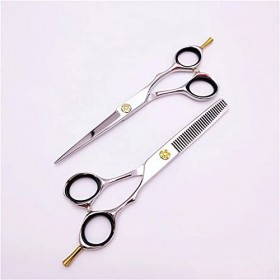 XJST Ciseaux À Couper Les Cheveux Set, Ciseaux De Coupe De Cheveux en Acier Inoxydable 440C, pour Salon Coiffeur, Hommes, Fem