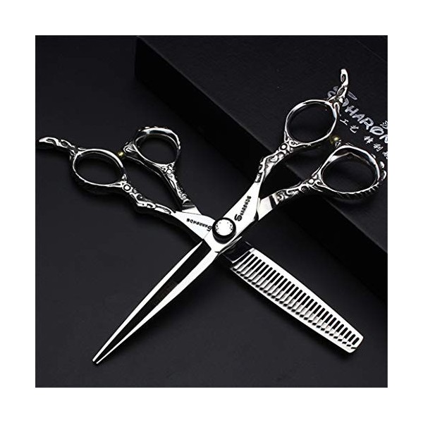 Argent 6,0 Pouces Ciseaux de Coupe Professionnelle Cheveux - Coiffure Dilution Cisailles Salon de Coiffure Salon Haut de Gamm