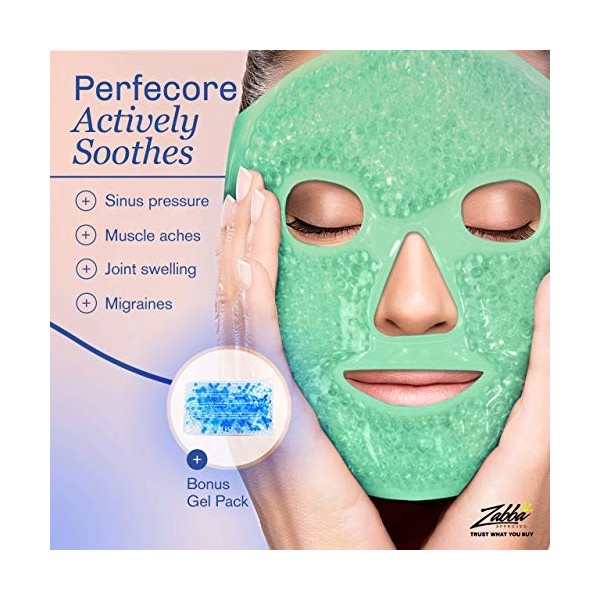 PerfeCore Masque facial – Get Sid of Puffy Eyes – Soulagement de la migraine, dormir, Voyage Therapeutic Hot Froid Pack – Per