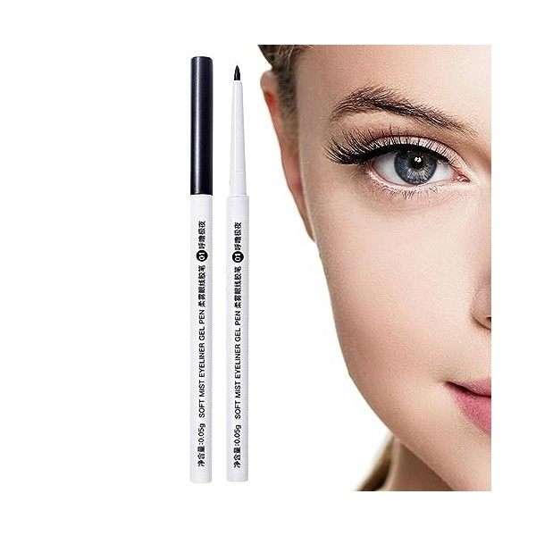 Crayon pour les yeux anti-taches, Eye-liner de maquillage pour les yeux, Crayon pour les yeux anti-transpiration, doublure im