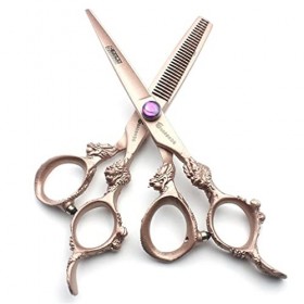 Ensembles De Ciseaux De Coupe De Cheveux De 6,0 Pouces Or , Ciseaux De Coupe De Salon Outils Outils De Kit De Coupe, Trancha