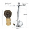 NSNT Exquis Support de Brosse de Rasoir pour Hommes, kit doutils de Support de Rasage Droit de sécurité à 3 Bords Doubles, p