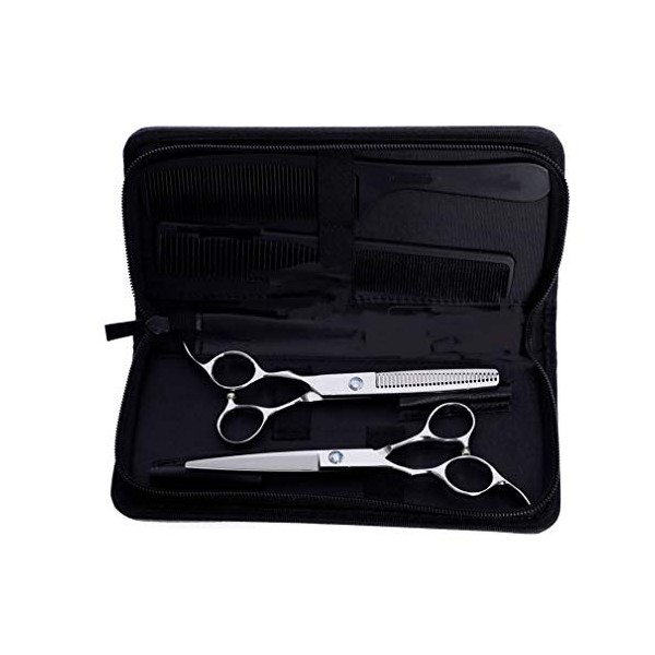 Chaomeiart Ciseaux De Coiffure Professionnelle Main Gauche Set 6.0 Dilution Ciseaux Barber Plat Dents Cut Ciseaux Japon Acier