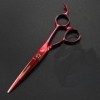 Ciseaux à cheveux rouges à poignée droite de 6,0 pouces, ciseaux plats, ciseaux dentaires, ciseaux amincissants, spéciaux pou