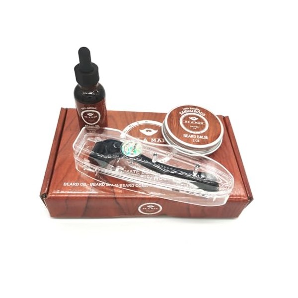 minkissy Kit De Croissance De Barbe dallaitement 3 Boîtes Fournitures pour Barbe Accessoires De Soins