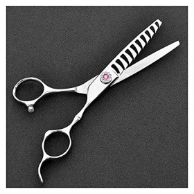 Tondeuses à cheveux pour hommes, ciseaux à manche en bambou de 6,0 pouces, ciseaux à dents en os de poisson, ciseaux de coiff