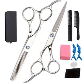 Ciseaux de coupe de cheveux pour gaucher 6.0 ", Sharp Barber Haircoiffure ciseaux Kit doutils de coupe de cheveux Coupe et c