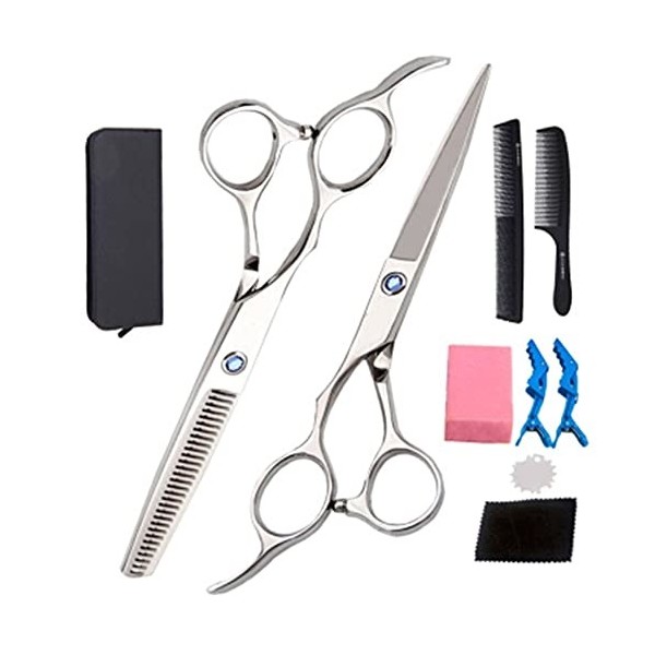 Ciseaux de coupe de cheveux pour gaucher 6.0 ", Sharp Barber Haircoiffure ciseaux Kit doutils de coupe de cheveux Coupe et c