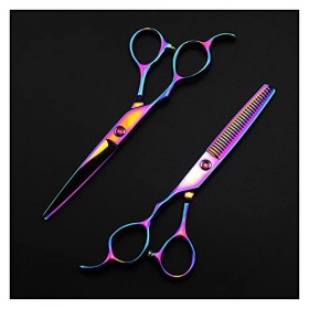 Ciseaux pour gauchers de 6 pouces, ciseaux de coiffure arc-en-ciel, ciseaux à effiler les cheveux, ciseaux de coiffeur, cisea