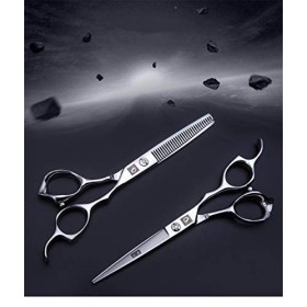Kit de ciseaux pour animaux de compagnie, ciseaux de coupe de cheveux professionnels 15,2 cm Argent Premium 9CR Set Ciseaux d
