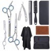 Marhaba AS Ciseaux de coupe de cheveux professionnels pour homme et femme, kit de 10 ciseaux à cheveux pour la coupe de cheve