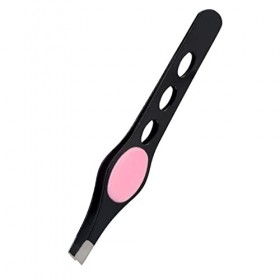VANGLI Tweezers 1pc Three Hole Eyebrow Tweezer Bevel Eyebrow Trimming And Pulling Eyebrow Clip With Rubber Pad Eye Makeup Too