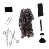 minkissy 3 Ensembles Kit De Ciseaux De Coiffure Kit De Coiffure Noir Cape De Salon Peigne Ensemble De Ciseaux De Salon Rasoir