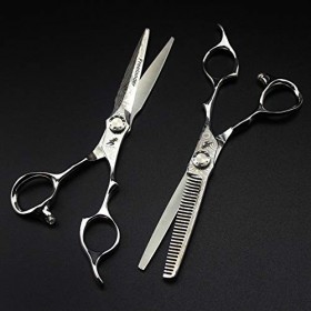 CXYY Importer 6,0 Pouces Professionnel Argent épée Double Face Ciseaux de Coiffure Ensemble, idéal pour Les débutants et Les 