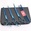 Ysss Ciseaux pour Animaux de Compagnie de 8 Pouces Bleu Beauty Set Dents Droites coupées Mince Plier Couper Les Cheveux coupé