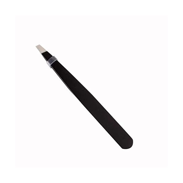 VANGLI Tweezers Black Eyebrow Tweezers Stainless Steel Slant Tip Hair Removal Makeup Tool Kit Eyelashes Extension Double Eyel