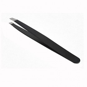 VANGLI Tweezers Black Eyebrow Tweezers Stainless Steel Slant Tip Hair Removal Makeup Tool Kit Eyelashes Extension Double Eyel