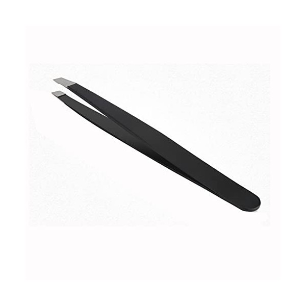 VANGLI Tweezers Black Eyebrow Tweezers Stainless Steel Slant Tip Hair Removal Makeup Tool Kit Eyelashes Extension Double Eyel