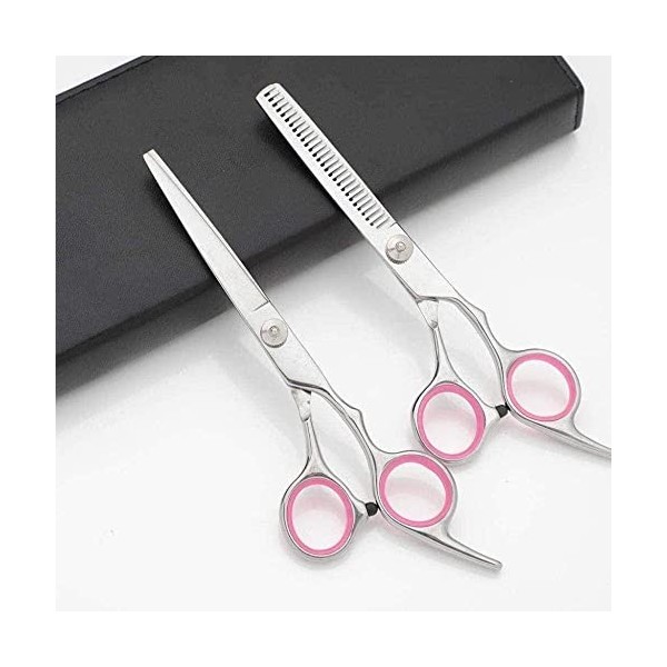 Ciseaux de coiffeur 1 Set Kit doutils de ciseaux de coiffure professionnels Ciseaux à cheveux Mince Coupe plate Dents de cou