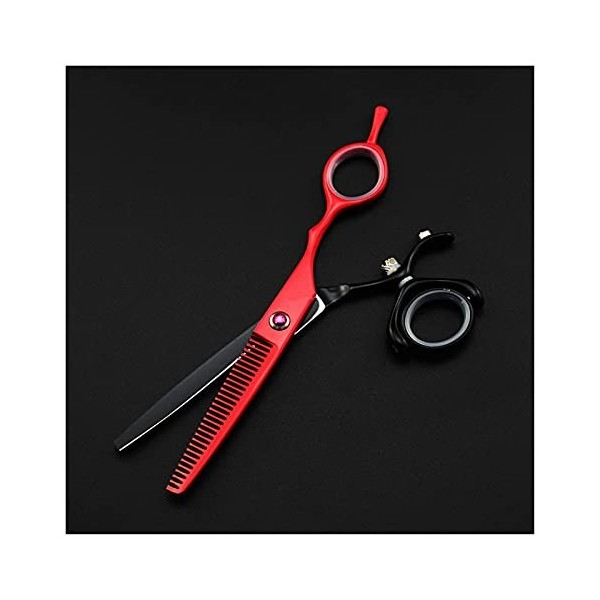 Ciseaux de coupe de cheveux 6 "ciseaux rotatifs pour cheveux rouges Ciseaux de coiffeur Ciseaux de coiffeur amincissants Cise