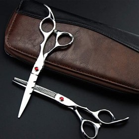 Ciseaux de coiffure professionnels, ciseaux de coiffure, ciseaux de barbier, étui de présentation de 6,0 pouces, bleu, ensemb