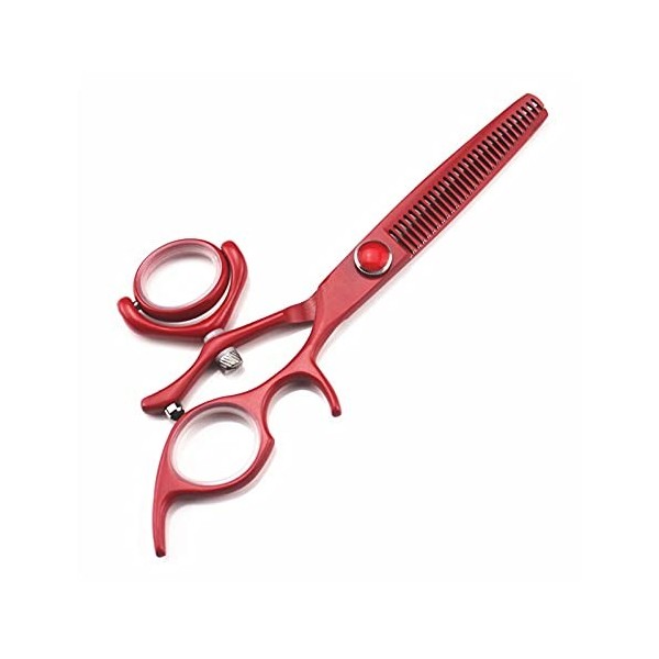 Ciseaux tourbillonnants rouges de 6 pouces, ciseaux de coiffure, ciseaux amincissants, ciseaux de coiffure, ciseaux de coiffu